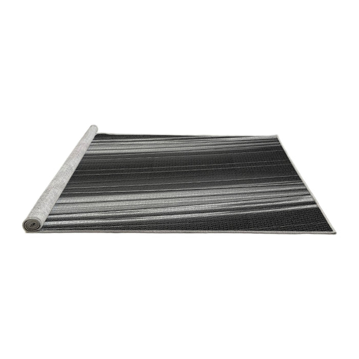 Sideview of Machine Washable Transitional Charcoal Black Rug, wshpat137gry