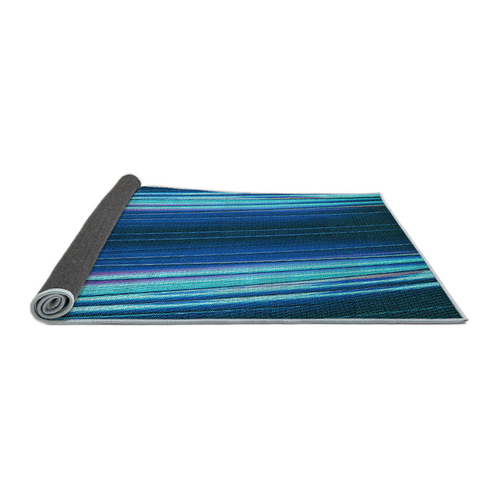 Thickness of Patterned Deep Sky Blue Rug, pat137lblu