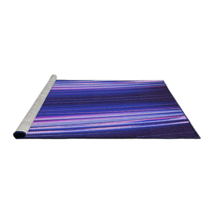 Sideview of Machine Washable Transitional Medium Slate Blue Rug, wshpat137pur