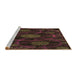 Sideview of Machine Washable Transitional Chocolate Brown Rug, wshpat1370brn