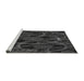 Sideview of Machine Washable Transitional Midnight Gray Rug, wshpat1370gry