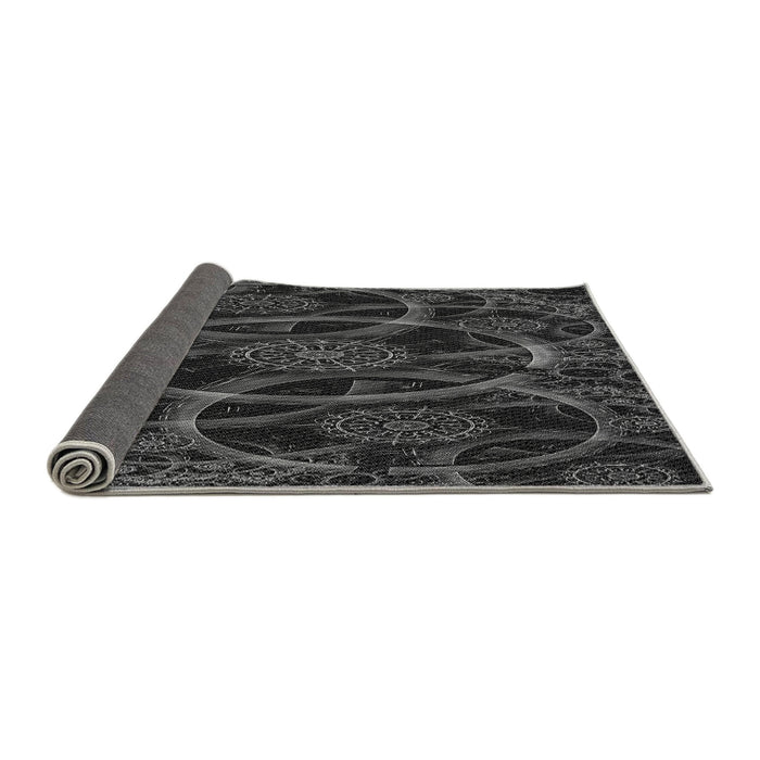 Closeup of Patterned Midnight Gray Rug, pat1370gry