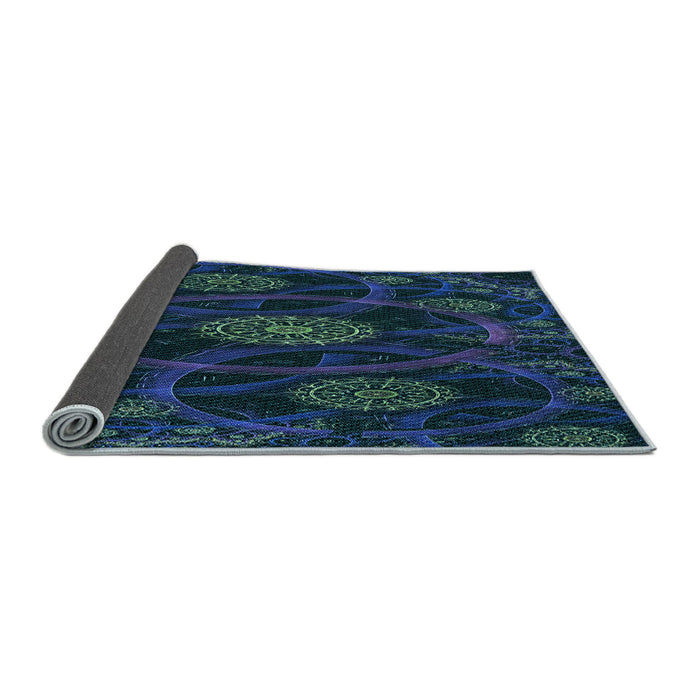 Thickness of Patterned Blue Rug, pat1370lblu