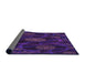 Thickness of Patterned Midnight Blue Rug, pat1370pur