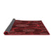 Thickness of Patterned Maroon Red Rug, pat1370rd