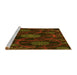 Sideview of Machine Washable Transitional Dark Bronze Brown Rug, wshpat1370yw