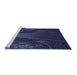 Sideview of Machine Washable Transitional Deep Periwinkle Purple Rug, wshpat1371blu