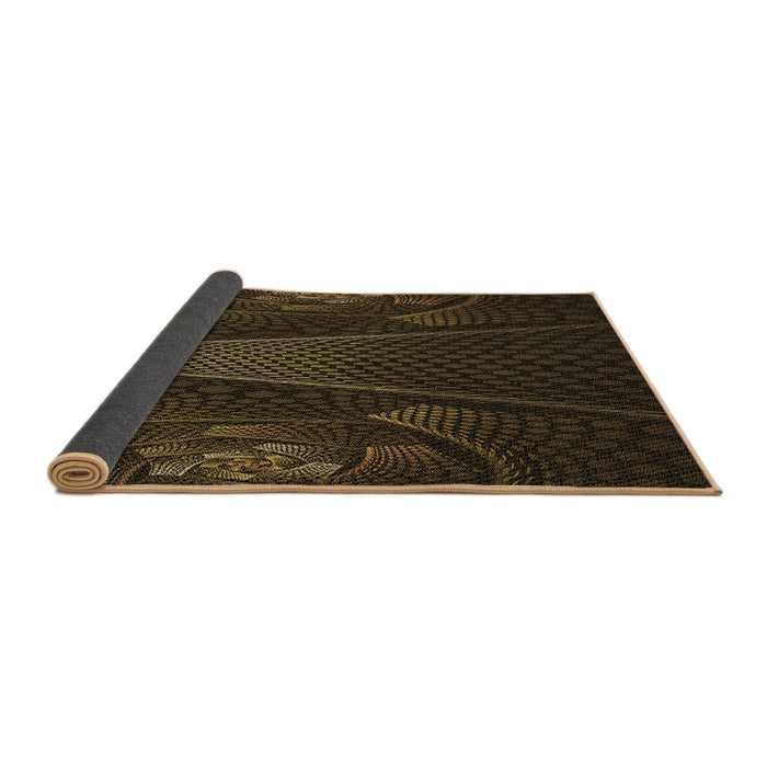 Thickness of Patterned Red Brown Rug, pat1371brn