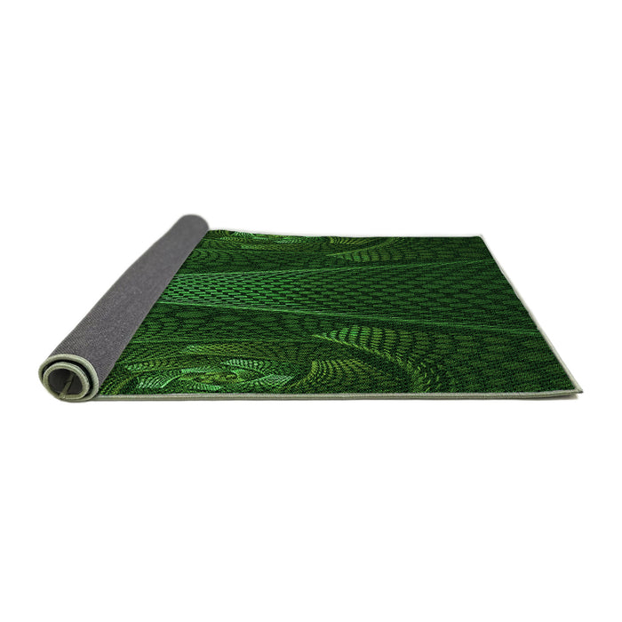 Thickness of Patterned Green Rug, pat1371grn