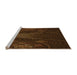 Sideview of Machine Washable Transitional Mahogany Brown Rug, wshpat1371org