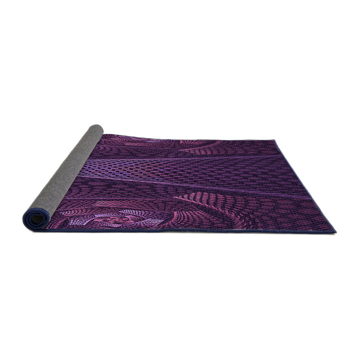 Thickness of Patterned Deep Purple Rug, pat1371pur