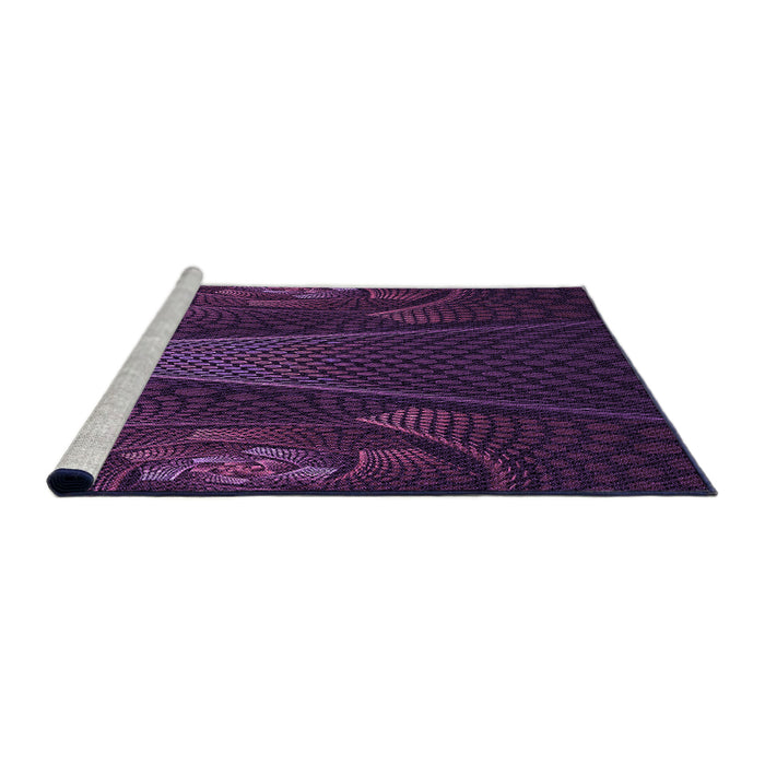 Sideview of Machine Washable Transitional Deep Purple Rug, wshpat1371pur