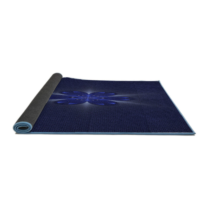 Thickness of Patterned Night Blue Rug, pat1372blu