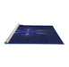 Sideview of Machine Washable Transitional Night Blue Rug, wshpat1372blu