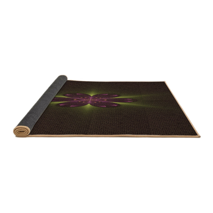 Thickness of Patterned Dark Brown Rug, pat1372brn
