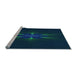 Sideview of Machine Washable Transitional Teal Green Rug, wshpat1372lblu