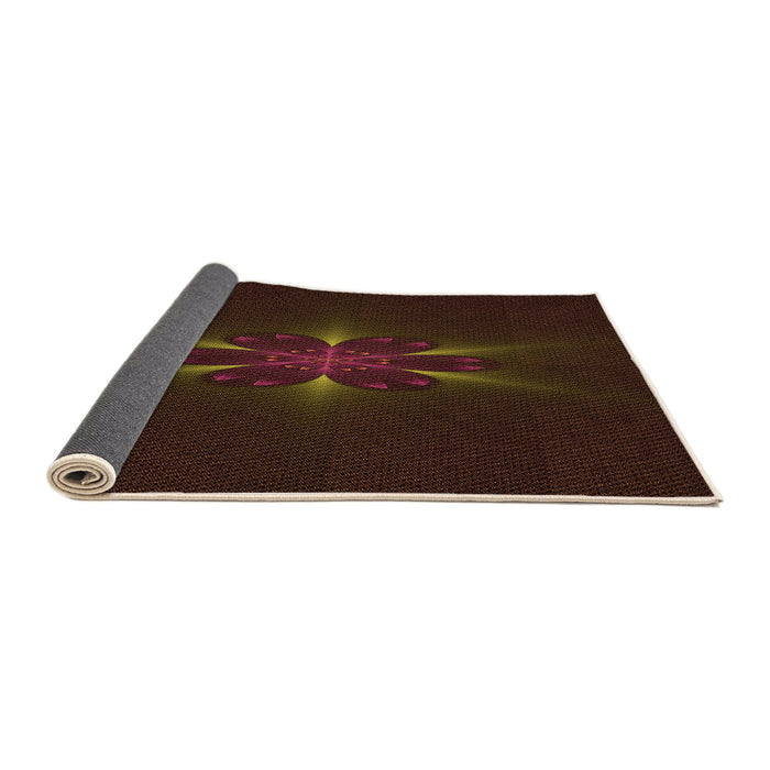 Thickness of Patterned Red Brown Rug, pat1372org