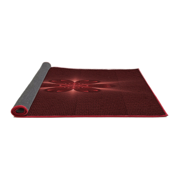 Thickness of Patterned Tomato Red Rug, pat1372rd