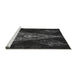 Sideview of Machine Washable Transitional Carbon Gray Rug, wshpat1373gry