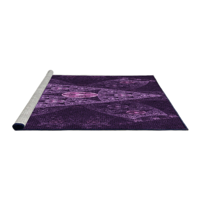 Sideview of Machine Washable Transitional Purple Violet Purple Rug, wshpat1373pur