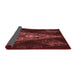 Thickness of Patterned Fire Brick Red Rug, pat1373rd