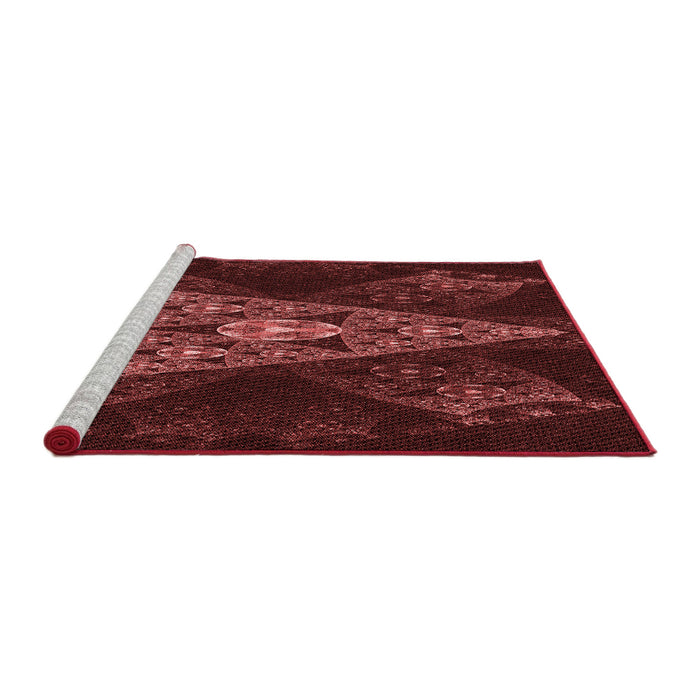 Sideview of Machine Washable Transitional Fire Brick Red Rug, wshpat1373rd