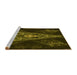 Sideview of Machine Washable Transitional Dark Yellow Green Rug, wshpat1373yw