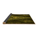 Thickness of Patterned Dark Yellow Green Rug, pat1373yw