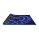 Thickness of Patterned Denim Dark Blue Rug, pat1374blu