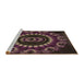 Sideview of Machine Washable Transitional Purple Lily Purple Rug, wshpat1374brn