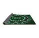 Thickness of Patterned Dark Forest Green Rug, pat1374grn