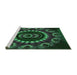 Sideview of Machine Washable Transitional Dark Forest Green Rug, wshpat1374grn