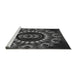 Sideview of Machine Washable Transitional Charcoal Black Rug, wshpat1374gry