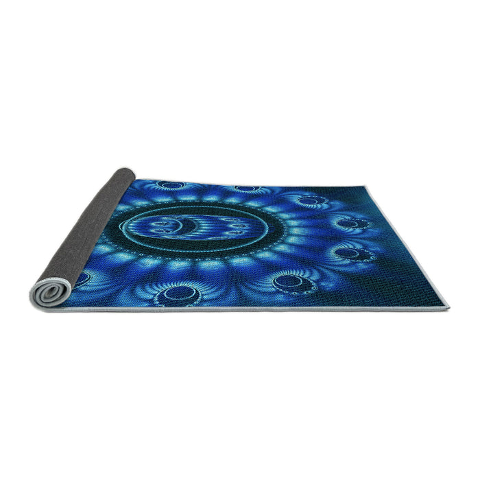 Thickness of Patterned Blue Rug, pat1374lblu