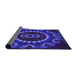Thickness of Patterned Earth Blue Rug, pat1374pur