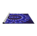 Sideview of Machine Washable Transitional Earth Blue Rug, wshpat1374pur