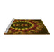 Sideview of Machine Washable Transitional Dark Bisque Brown Rug, wshpat1374yw