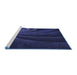 Sideview of Machine Washable Transitional Night Blue Rug, wshpat1375blu