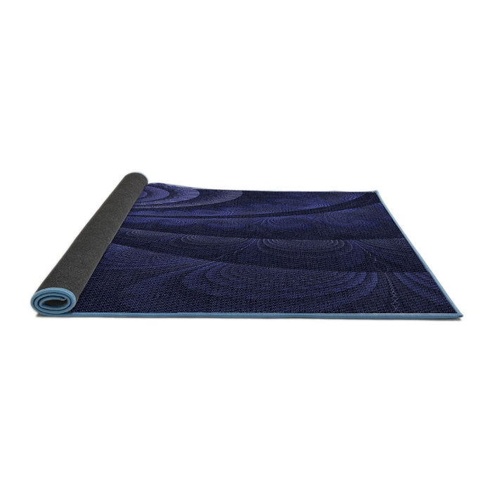Thickness of Patterned Night Blue Rug, pat1375blu