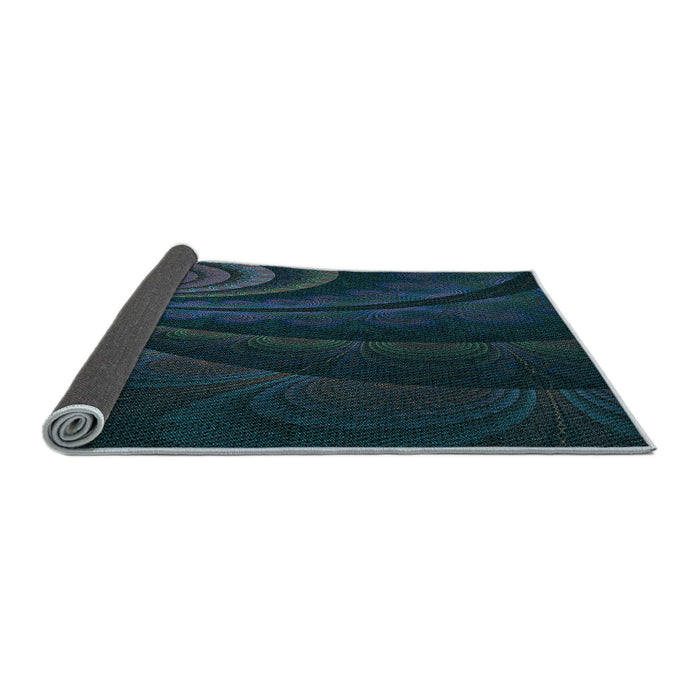 Thickness of Patterned Blue Rug, pat1375lblu