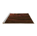 Sideview of Machine Washable Transitional Saddle Brown Rug, wshpat1375org