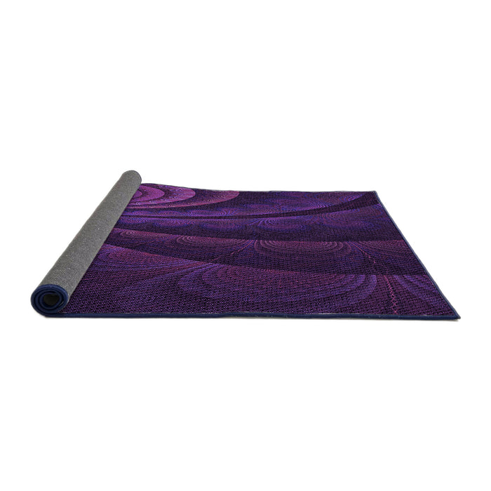 Thickness of Patterned Dark Purple Rug, pat1375pur