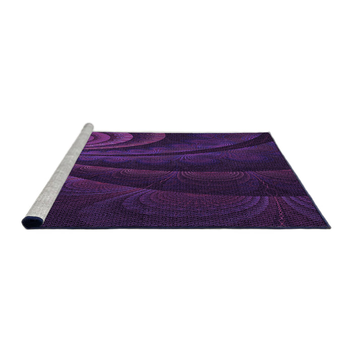 Sideview of Machine Washable Transitional Dark Purple Rug, wshpat1375pur