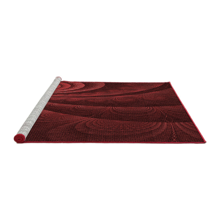 Sideview of Machine Washable Transitional Maroon Red Rug, wshpat1375rd