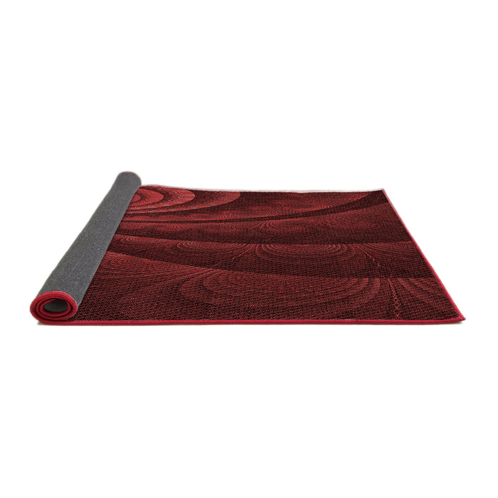 Thickness of Patterned Maroon Red Rug, pat1375rd