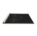 Sideview of Machine Washable Transitional Black Rug, wshpat1376gry