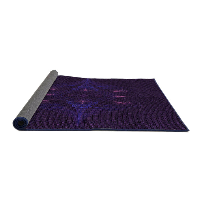 Thickness of Patterned Black Rug, pat1376pur