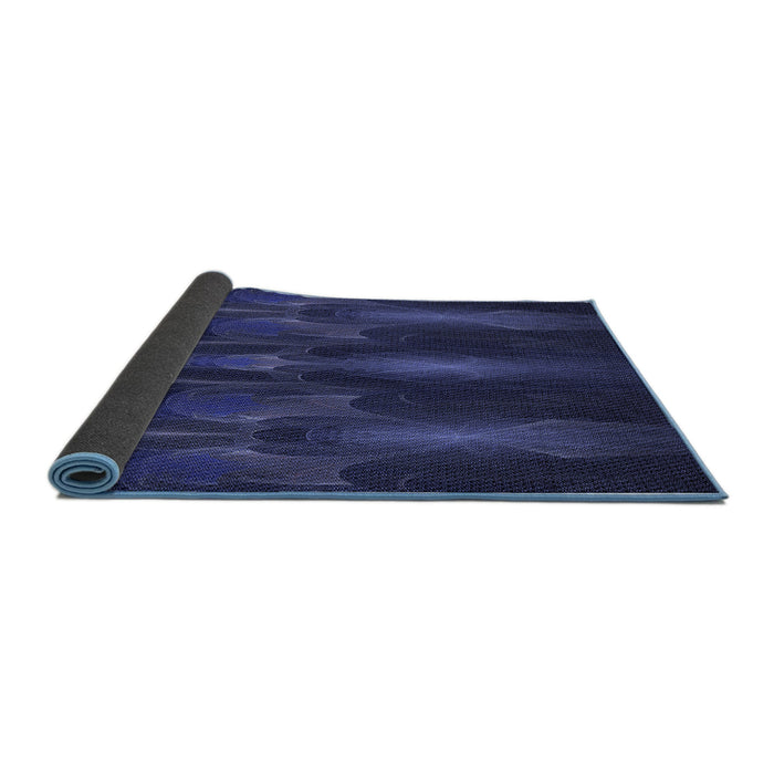 Closeup of Patterned Royal Blue Rug, pat1377blu