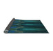 Thickness of Patterned Aquamarine Stone Green Rug, pat1377lblu