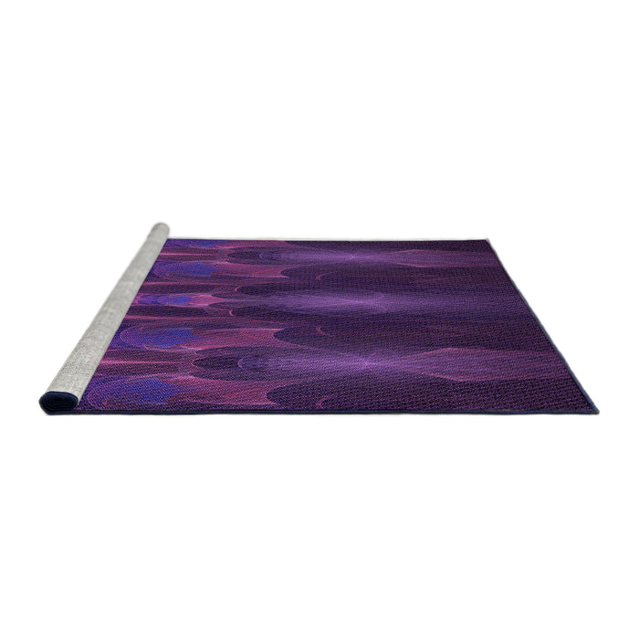 Sideview of Machine Washable Transitional Dark Orchid Purple Rug, wshpat1377pur